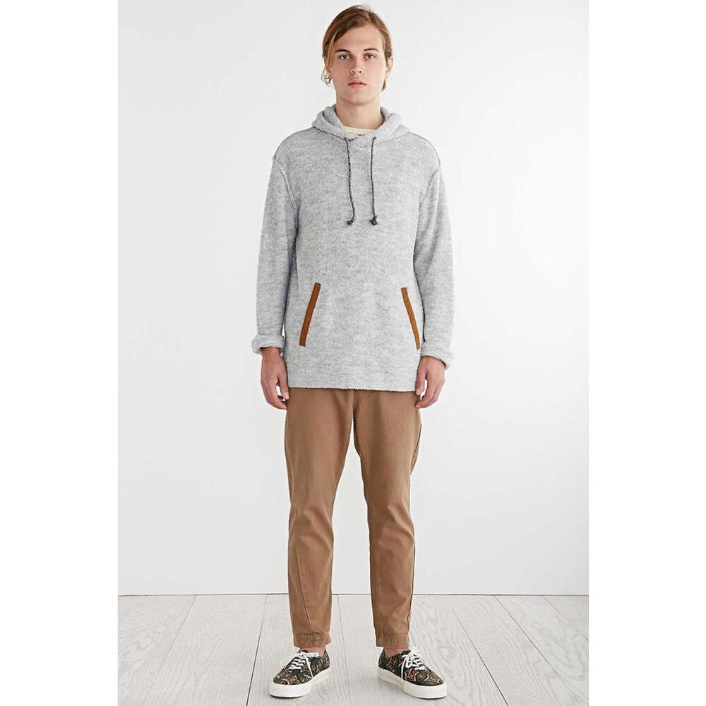 Koto Men's Light Gray Baja Boucle Wool Blend Hooded Sweatshirt - Size - Small